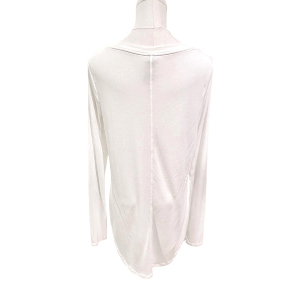 Athleta Cloudlight Cream White Scoop Neck Long Sleeve Shirt Medium Athleisure - Picture 4 of 7